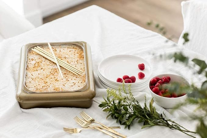 Fancy Panz - Gold Glitter 9x13x2" Aluminum Foil Pan Carrier - Elevated Food - Image 3