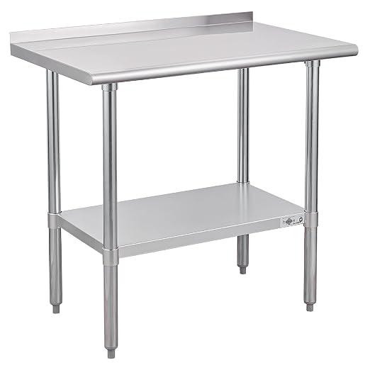Profeeshaw Stainless Steel Prep Table NSF Commercial Work Table by Profeeshaw