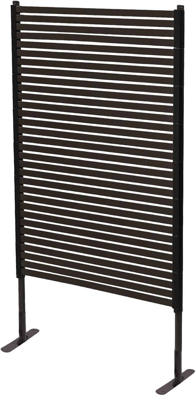 Outdoor Privacy Screens Freestanding, 35.5" W x 59" H Metal Slatted Decorative - Image 4