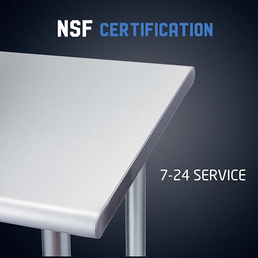 Profeeshaw Stainless Steel Prep Table NSF Commercial Work Table - Image 6