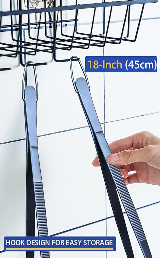 Grill Tongs, 18 Inch Stainless Steel, Set of 2