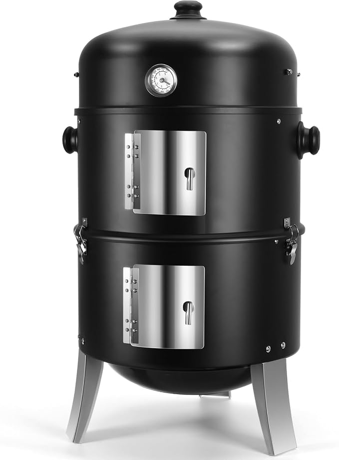 BBQ Charcoal Smoker for Meat: 16 Inch Heavy Duty 4 In 1 BBQ Charcoal Grills by Sunlifer