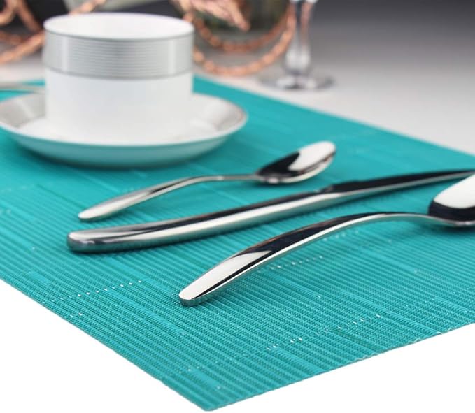 Vinyl Placemats, Washable Table Mats Easy to Clean Woven Placemats - Image 6