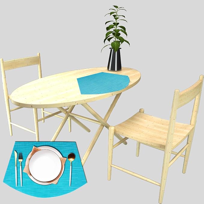 PIGCHCY Wedge Shaped Placemats for Dining Table Cross-Weave Washable Vinyl - Image 7