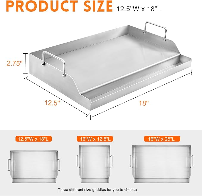 GGC Stainless Steel Griddle for Gas Grills, Universal Flat Top Griddle for Gas - Image 2