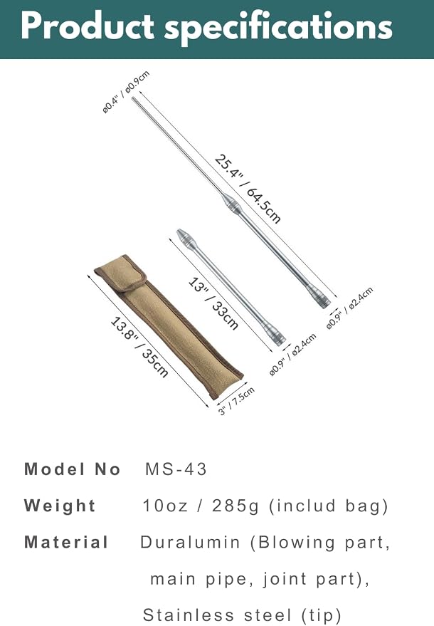 CAMPINGMOON Fire Blowing Stick Split Type Compact Fire Starter MS-43 - Image 5