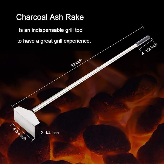 Charcoal Grill Rake Grill Ash Tool Accessories, Charcoal Kettle Grill Pizza - Image 2