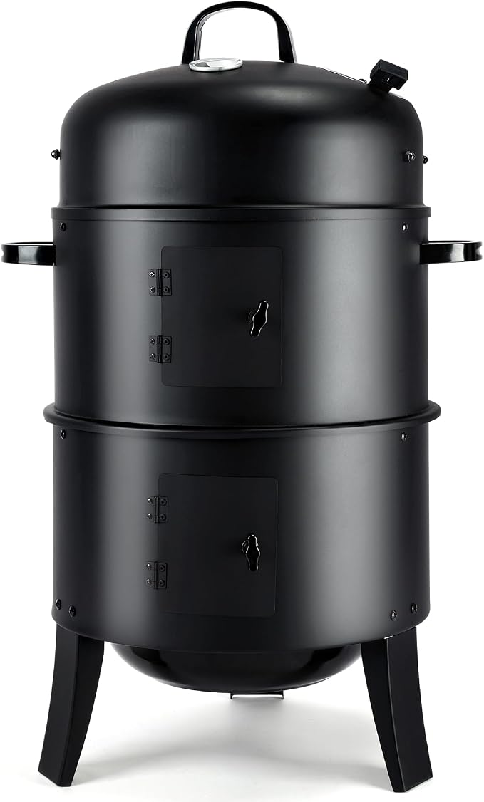 TCFUNDY 32" Vertical Charcoal Smoker Grill, Heavy-Duty BBQ Grill by TCFUNDY
