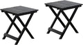 2 Pcs Small Folding Patio Side Table Outdoor Wood Wooden Small End Portable by BestforYou