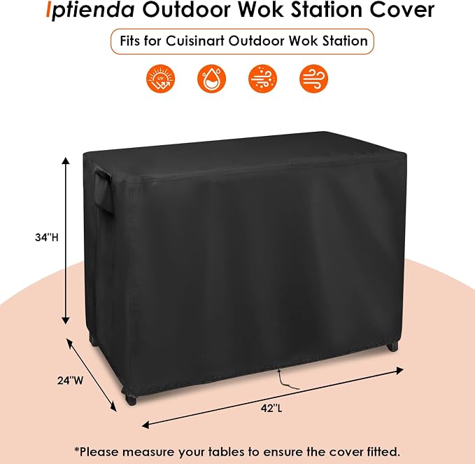 Outdoor Table Cover for Cuisinart Wok Station, 42inch Outdoor Wok Station Cover - Image 2