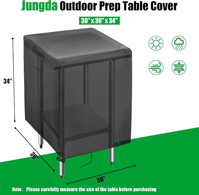 Outdoor Prep Table Cover 30 Inch, Waterproof Patio Stainless Steel Table Cover - Image 2
