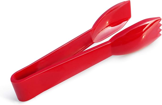 Serving Tongs, Red Food-Safe Polycarbonate, 6 x 6 Inch
