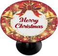 Merry Christmas Bell Bow Round Table Cloth Cover, Elastic Edge Waterproof by ModaQua