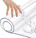 Crystal Plastic Table Protector Waterproof Clear PVC Desk Protector Rectangle by Unknown