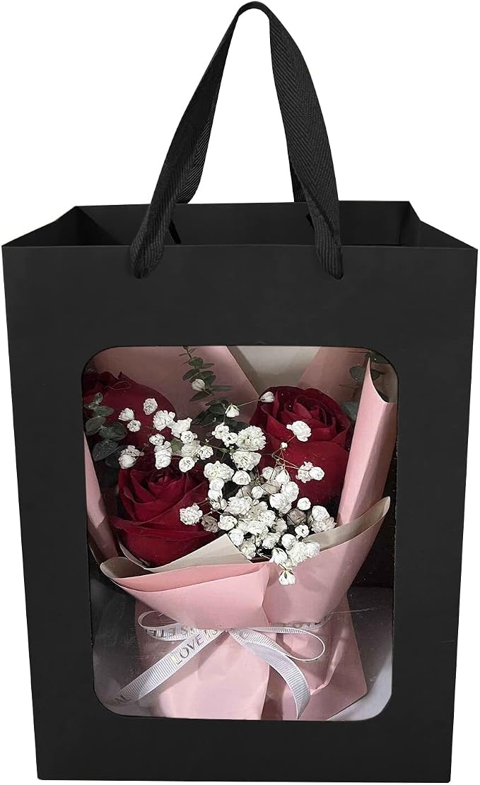 BallHull 12 Pcs Black Kraft Paper Gift Bags - Image 3