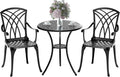 Patio Bistro Set 3 Piece, Cast Aluminum Bistro Set by Embraceartofoutdoorliving