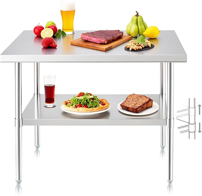 NUUK Heavy Duty Commercial Worktable 24" x 36" Restaurant Kitchen Food Prep by NUUK