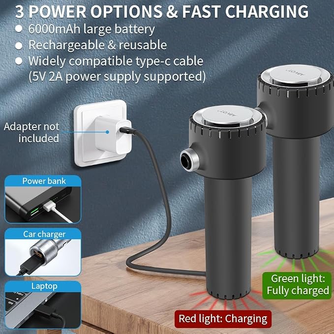 Electric Air Duster, Compressed Air Duster, Portable 45000 RPM Cordless Dust - Image 3