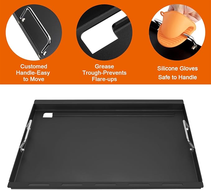 Full-Size Griddle Inserts for Weber Summit 400 Gas Grills, Flat Top Griddle - Image 4