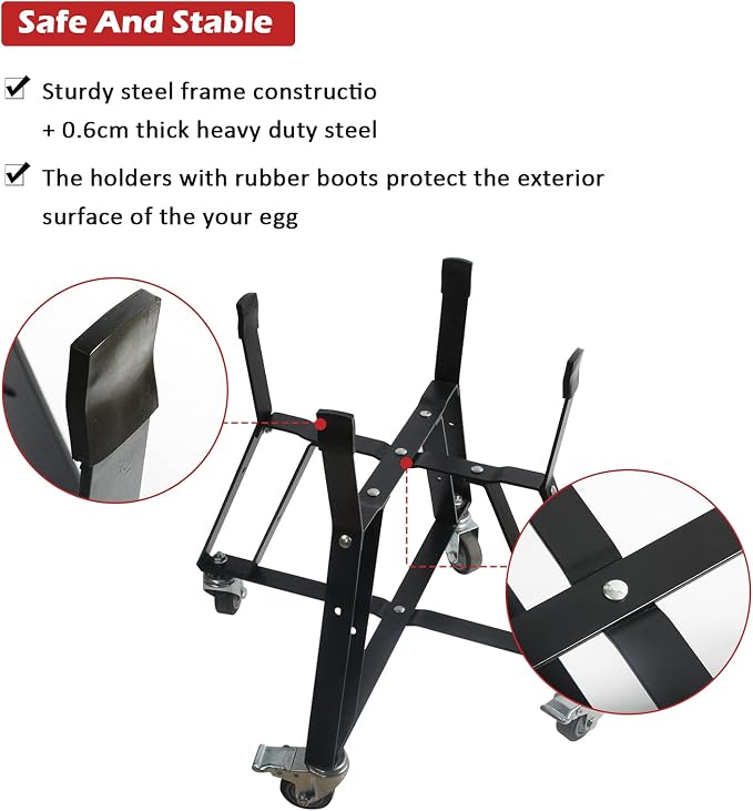 Dracarys Rolling Cart for Big Green Egg Accessories Rolling Nest - Image 3