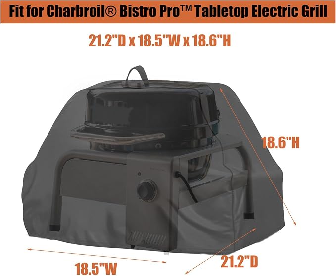 Grill Cover Fit for Charbroil Bistro Pro Tabletop Electric Grill, Dust-Proof - Image 2