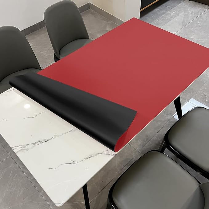 Leather Table Pad, 1.8mm Thick, 40x96 Inch, Dining Table Pad, Table Pads by Zinkooat