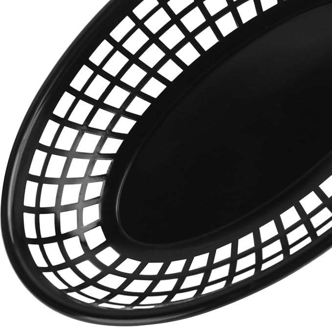 80 Pcs 9 x 5.7 Inch Reusable Oval Fast Food Baskets, Sturdy Plastic Serving - Image 3