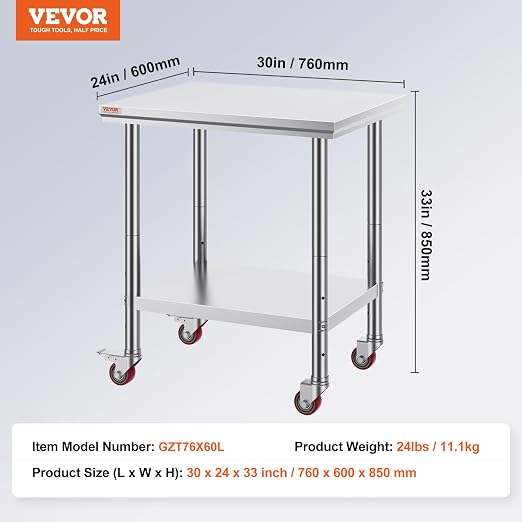 Mophorn Stainless Steel Work Table - Image 7