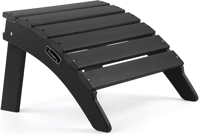 FUNBERRY Folding Adirondack Ottoman, HDPE All Weather Outdoor Foot Rest by FUNBERRY