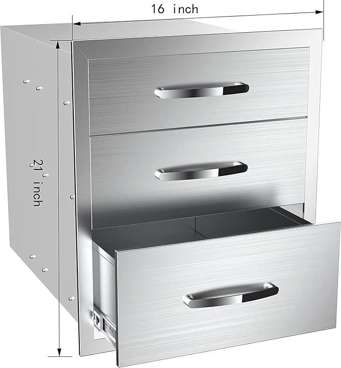 Outdoor Kitchen Drawers, Box Frame Style Flush Mount BBQ Drawer w/Stainless - Image 3