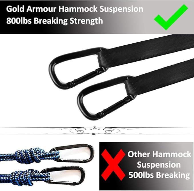 Hammock, Extra Large Double Camping Hammock with Straps, Rose Gold