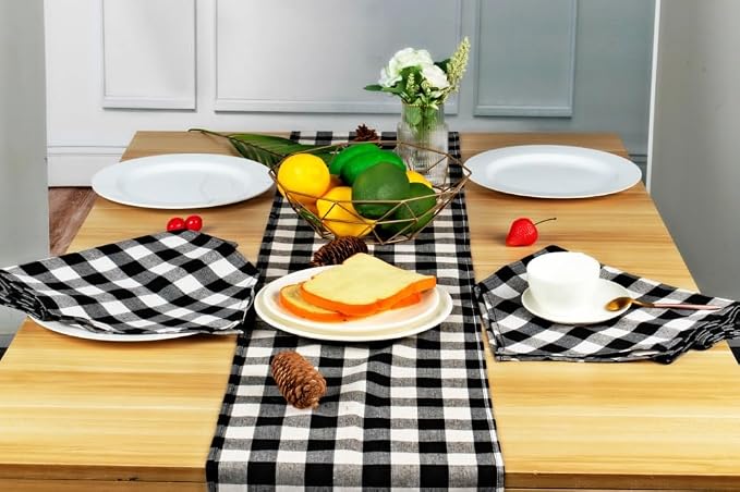 8 Pack Buffalo Check Table Runners Plaid Table Runner - Image 3