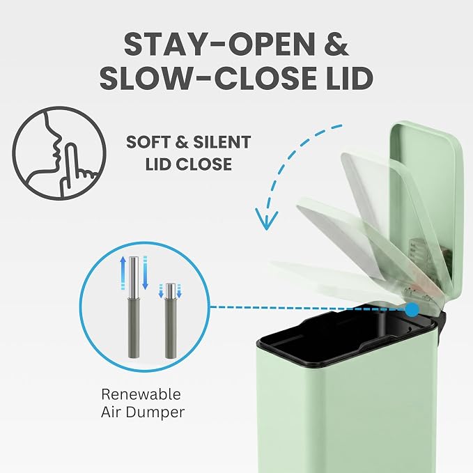 iTouchless SoftStep 3 Gallon Slim Bathroom Trash Can - Image 5
