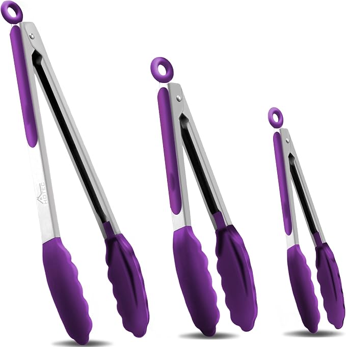 HOTEC Premium Stainless Steel Locking Kitchen Tongs by Hotec