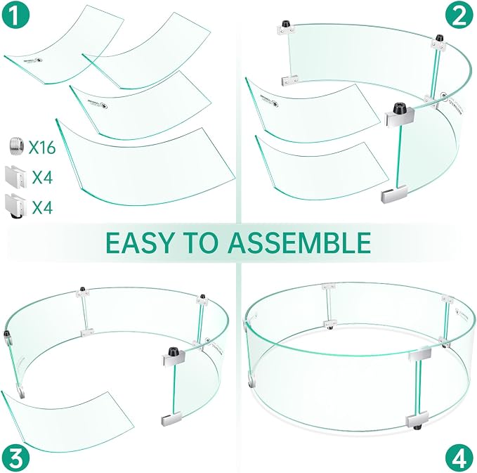 33" x 33" x 7" Round Fire Pit Wind Guard - Image 7