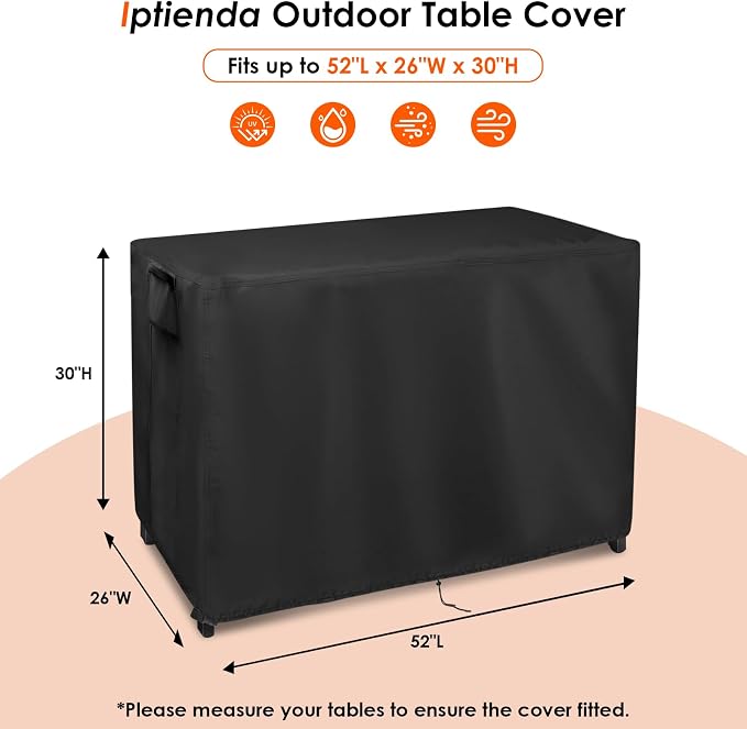 Outdoor Table Cover for Patio Furniture, 52inch Prep Table Cover Waterproof for - Image 2