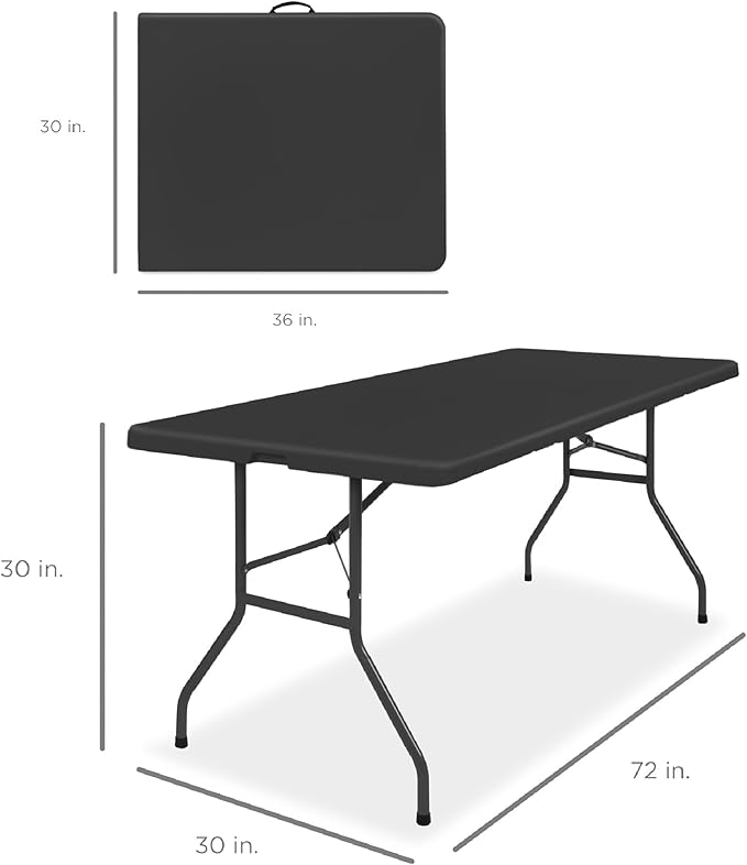 Best Choice Products 6ft Plastic Folding Table, Indoor Outdoor Heavy Duty - Image 2