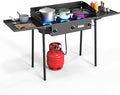 ROVSUN 3 Burner Gas Stove with 2 Side Shelves, 000BTU Portable Propane Stove by ROVSUN