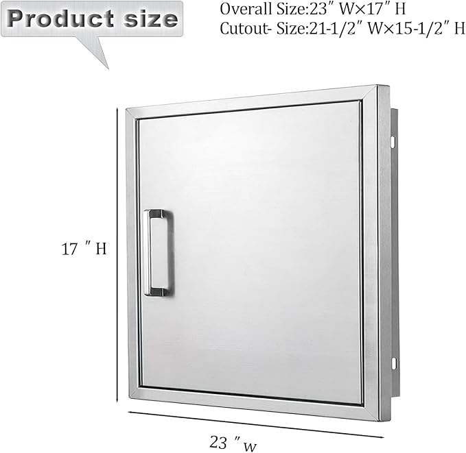 Outdoor Kitchen Door, 23 "W17 H Outdoor Kitchen Access Door, Stainless Steel - Image 2