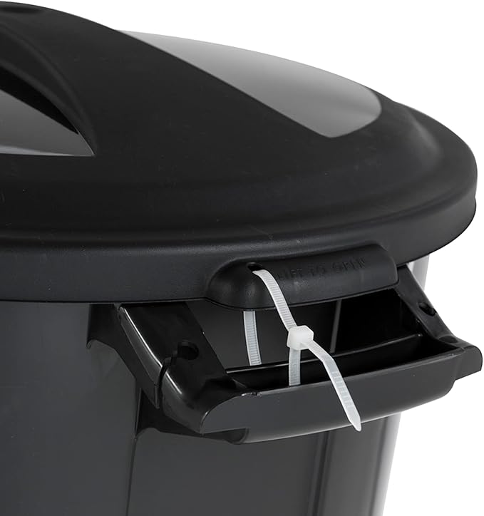 United Solution 20 Gallon Round Waste Container, Pass-Through Handles & - Image 3