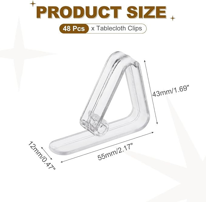 uxcell 48 Pack Plastic Tablecloth Clips, Table Cloth Cover Clamps Windproof - Image 2