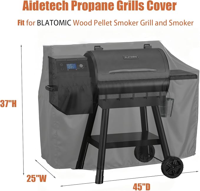 Grill Cover for BLATOMIC Wood Pellet Smoker Grill and Smoker, Waterproof - Image 3