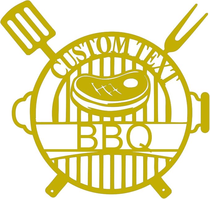 Custom BBQ Metal Sign, Personalized Grill Name Plate by Custom