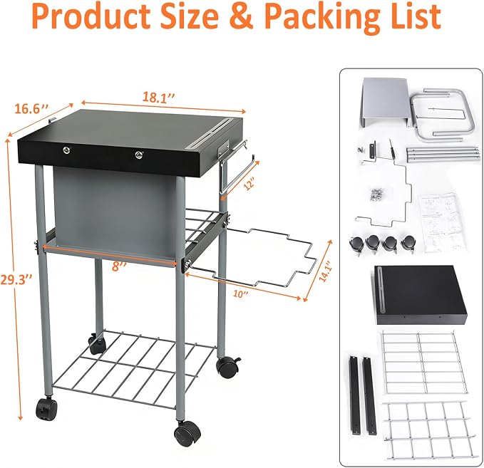 Grill Cart Table Accessories Outdoor Grilling Side Tables - Image 5