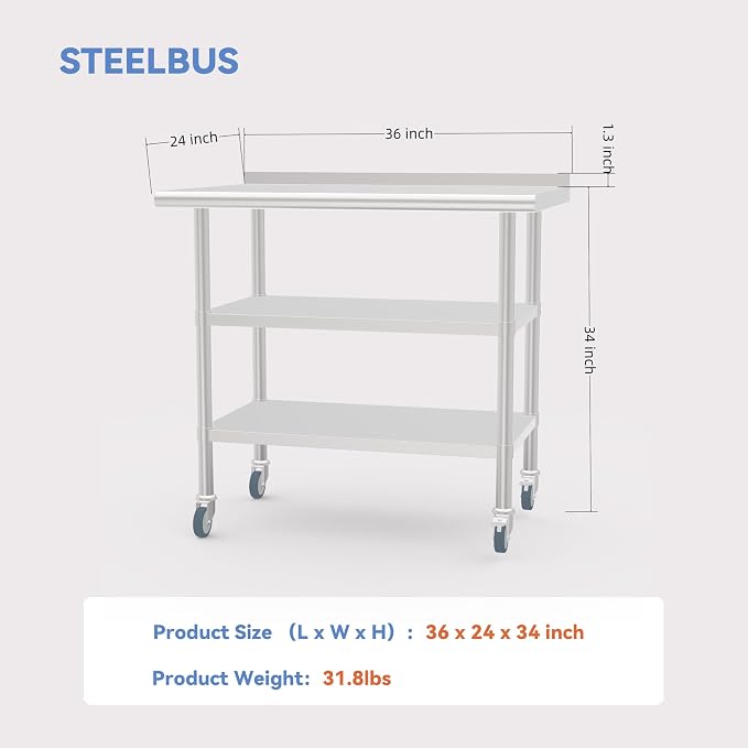 24x36 Inch Stainless Steel Work Table - Image 3