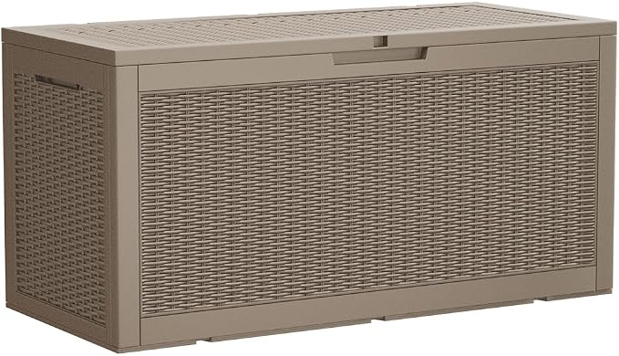 Devoko 95 Gallon Deck Box Large Resin Outdoor Storage Box, Waterproof and UV by DEVOKO