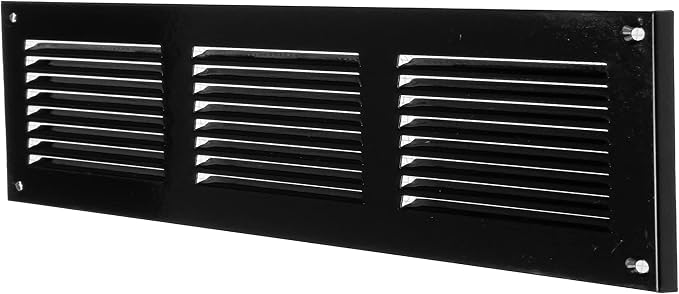 Repa Market 12x4 Inch Air Vent Cover/Black Galvanized Steel Louvered Grill Cover - Image 6