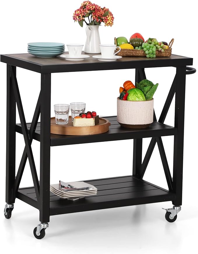 Sophia & William Outdoor Grill Cart Movable Food Prep Table Rolling BBQ Trolley by SophiaWilliam