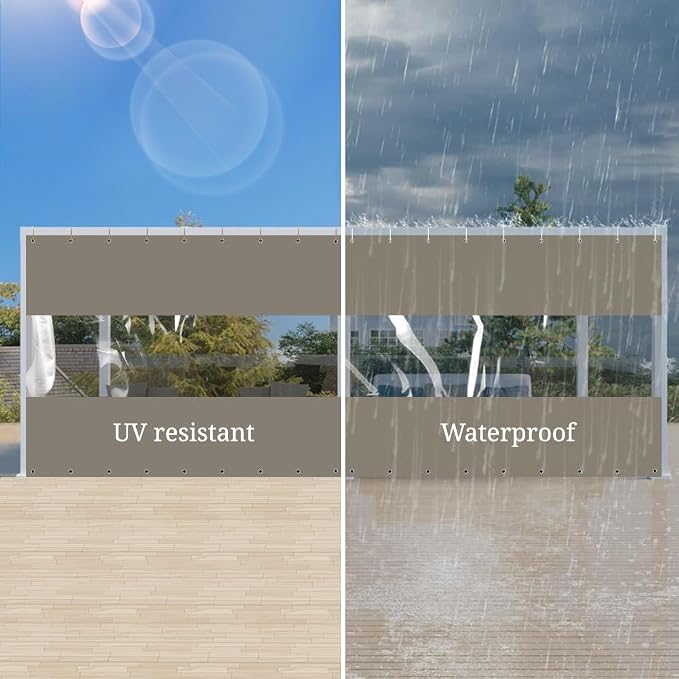 Covers & All Outdoor Clear Panel Curtain, 12 oz Vinyl Outdoor Curtains - Image 4