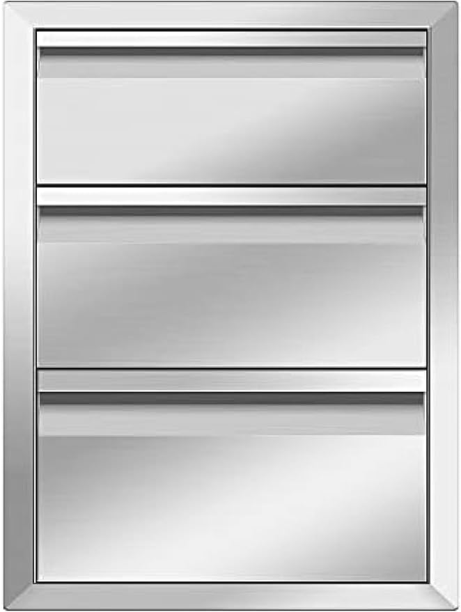 Outdoor Kitchen Stainless Steel Triple Access BBQ Drawers - Image 3